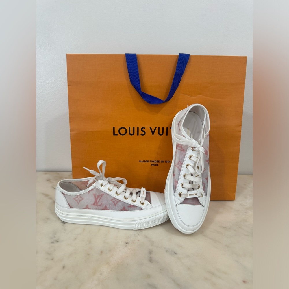Louis Vuitton authentic pink Steller sneakers